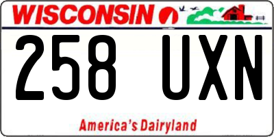 WI license plate 258UXN