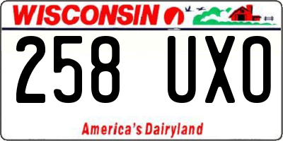 WI license plate 258UXO