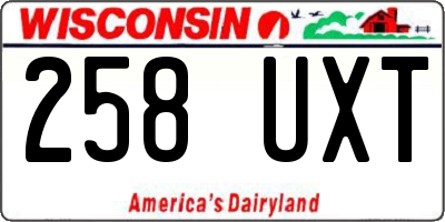 WI license plate 258UXT