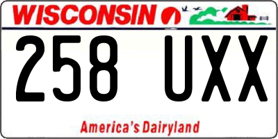 WI license plate 258UXX