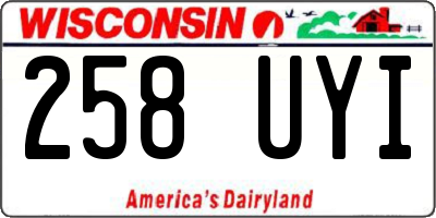 WI license plate 258UYI