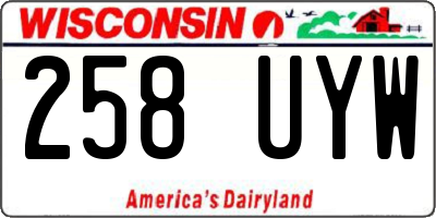 WI license plate 258UYW