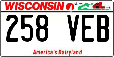 WI license plate 258VEB