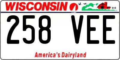 WI license plate 258VEE