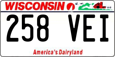 WI license plate 258VEI