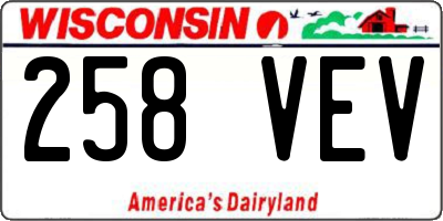 WI license plate 258VEV