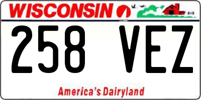 WI license plate 258VEZ