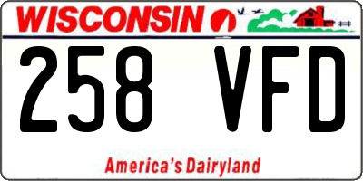 WI license plate 258VFD