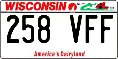 WI license plate 258VFF