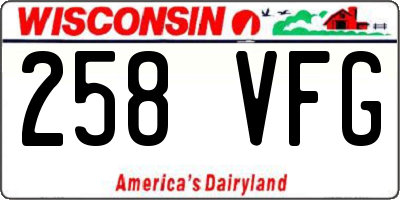 WI license plate 258VFG