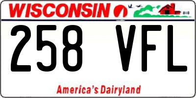 WI license plate 258VFL