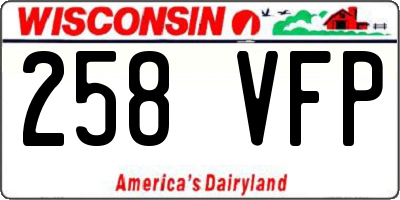 WI license plate 258VFP