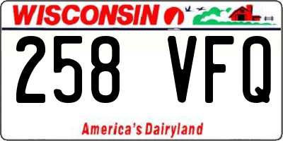 WI license plate 258VFQ
