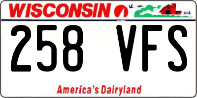 WI license plate 258VFS
