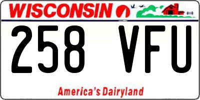 WI license plate 258VFU