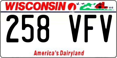 WI license plate 258VFV