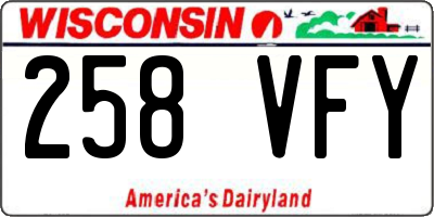 WI license plate 258VFY