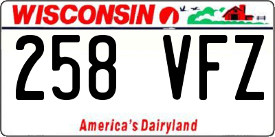 WI license plate 258VFZ