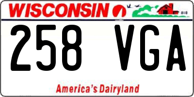 WI license plate 258VGA