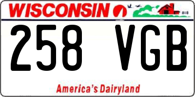 WI license plate 258VGB