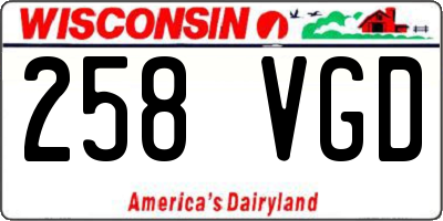 WI license plate 258VGD