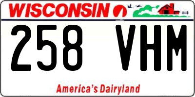 WI license plate 258VHM