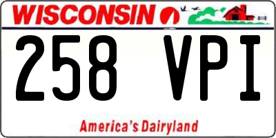 WI license plate 258VPI