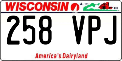 WI license plate 258VPJ
