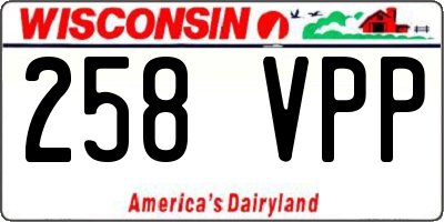 WI license plate 258VPP