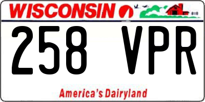 WI license plate 258VPR