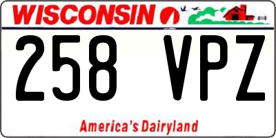 WI license plate 258VPZ
