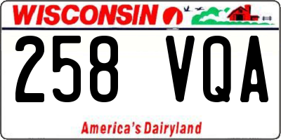 WI license plate 258VQA