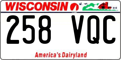 WI license plate 258VQC