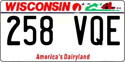 WI license plate 258VQE