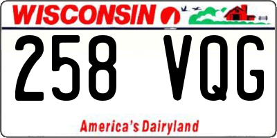 WI license plate 258VQG