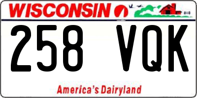 WI license plate 258VQK