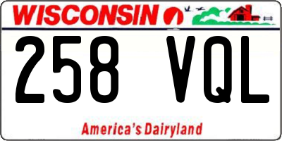 WI license plate 258VQL
