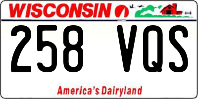 WI license plate 258VQS