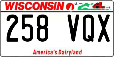 WI license plate 258VQX