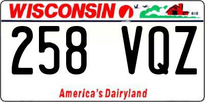 WI license plate 258VQZ