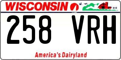 WI license plate 258VRH