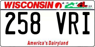 WI license plate 258VRI
