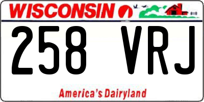 WI license plate 258VRJ