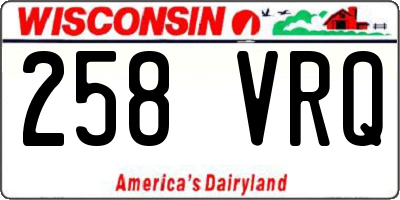 WI license plate 258VRQ
