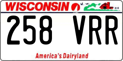WI license plate 258VRR