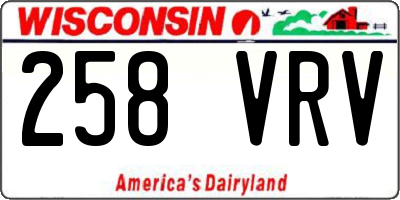 WI license plate 258VRV