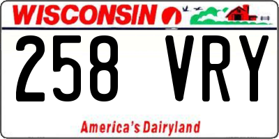 WI license plate 258VRY