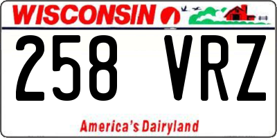 WI license plate 258VRZ