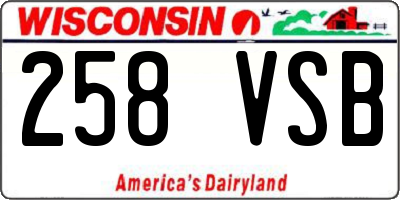 WI license plate 258VSB