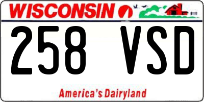 WI license plate 258VSD